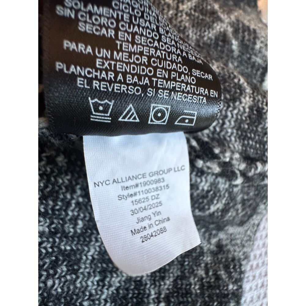 FRYE The Cozy Cardigan L Black Ivory Geometric Southwestern Open Front Sweater - Picture 6 of 10